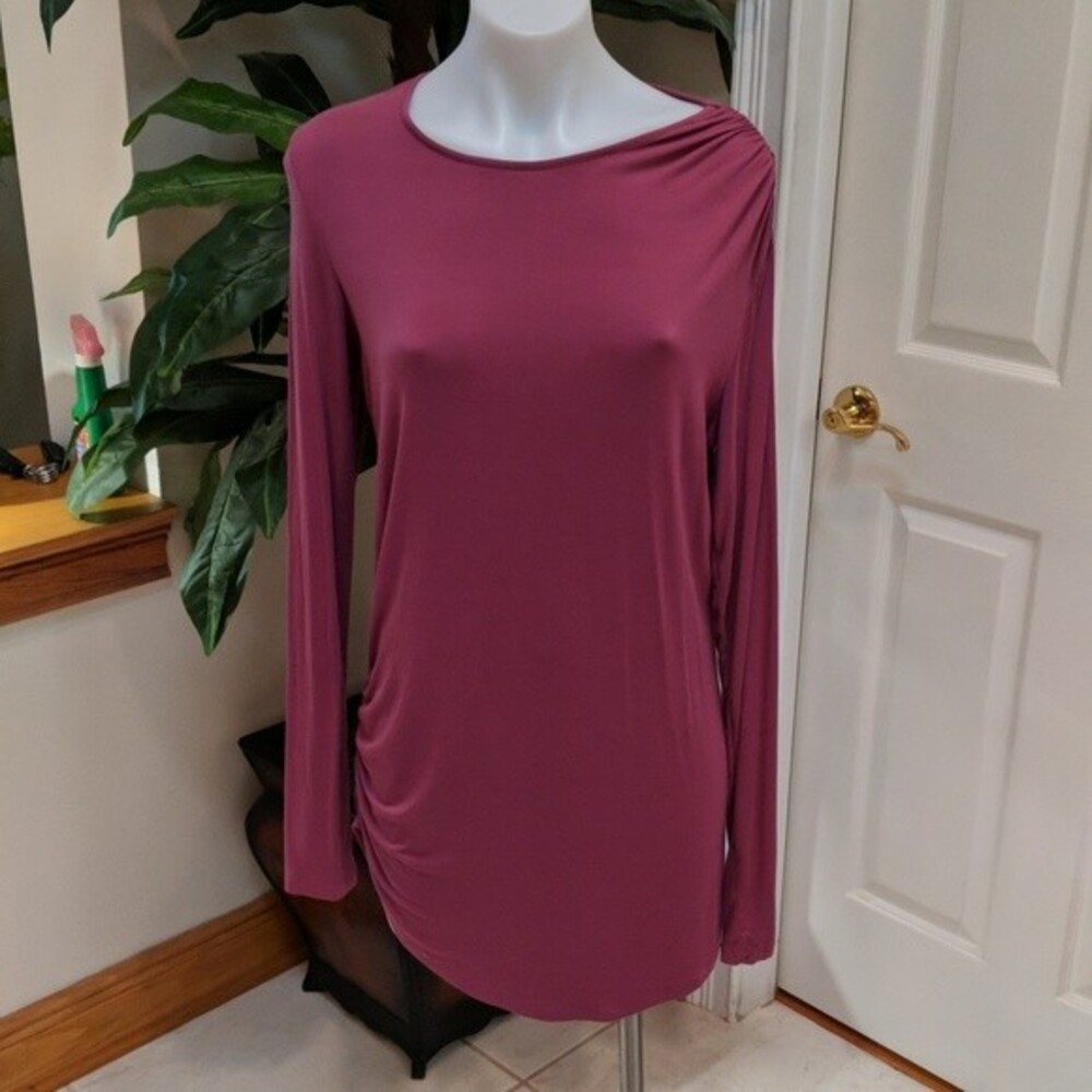 Mira Rae Rose Jersey Dress with Ruched Sides Size Small
